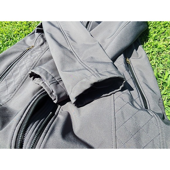 ANNE KLEIN GRAY ZIPPER HOODED JACKET COAT SIZE SMALL - Picture 7 of 9